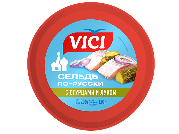 Сельдь  филе-кусочки "По-русски" с огурцами