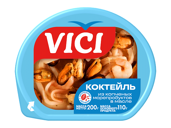 Коктейль из копчёных морепродуктов в масле