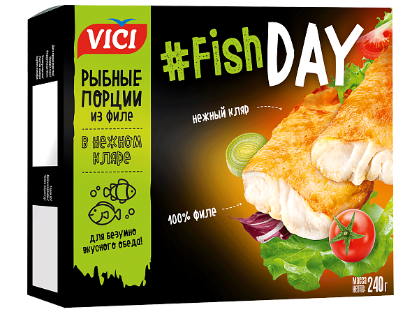 Порции из филе в нежном кляре Fish Day
