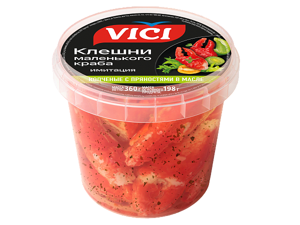 Клешни маленького краба (из сурими) копченые с пряностями