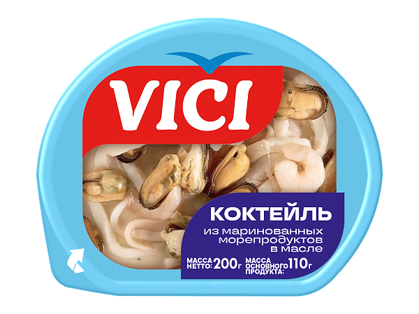 Коктейль из маринованных морепродуктов в масле