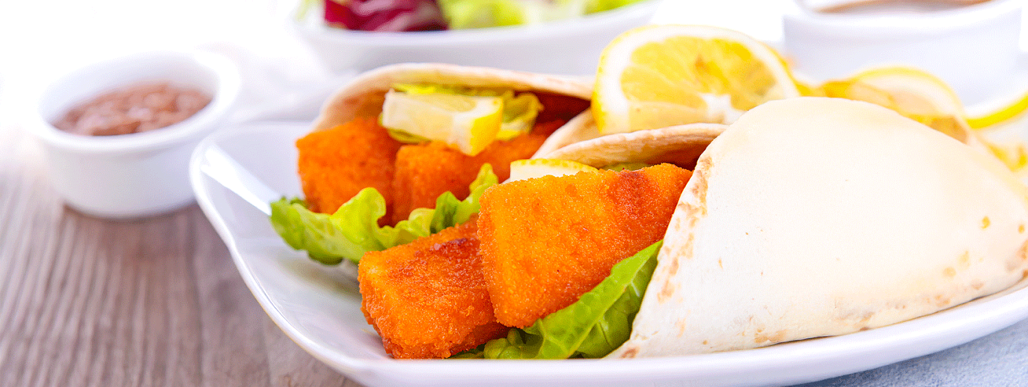 Тако с хрустящими рыбными палочками