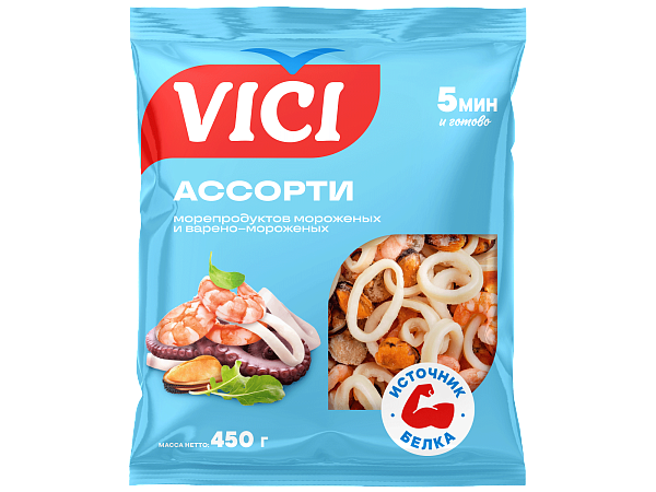 Ассорти из морепродуктов с имитацией креветки