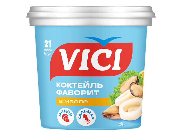 Коктейль из маринованных морепродуктов в масле «Фаворит»