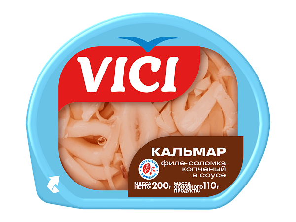 Кальмар филе-соломка копченый с пряностями в соусе